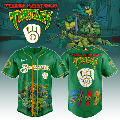 .         Milwaukee Brewers MLB x Ninja Turtles Night Game Limited Edition Jersey 2025
