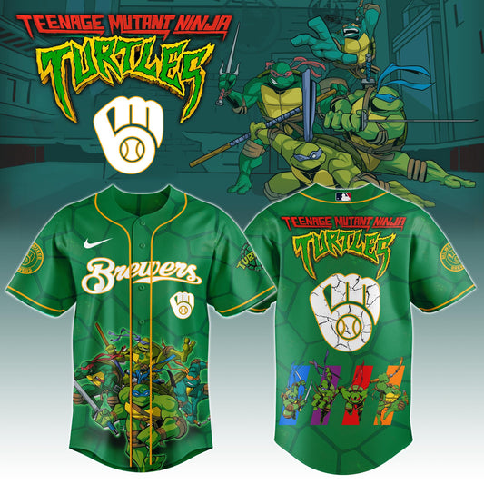 .         Milwaukee Brewers MLB x Ninja Turtles Night Game Limited Edition Jersey 2025