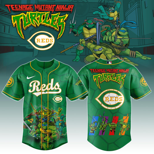 .         Cincinnati Reds x Ninja Turtles Night Game Limited Edition Jersey 2025