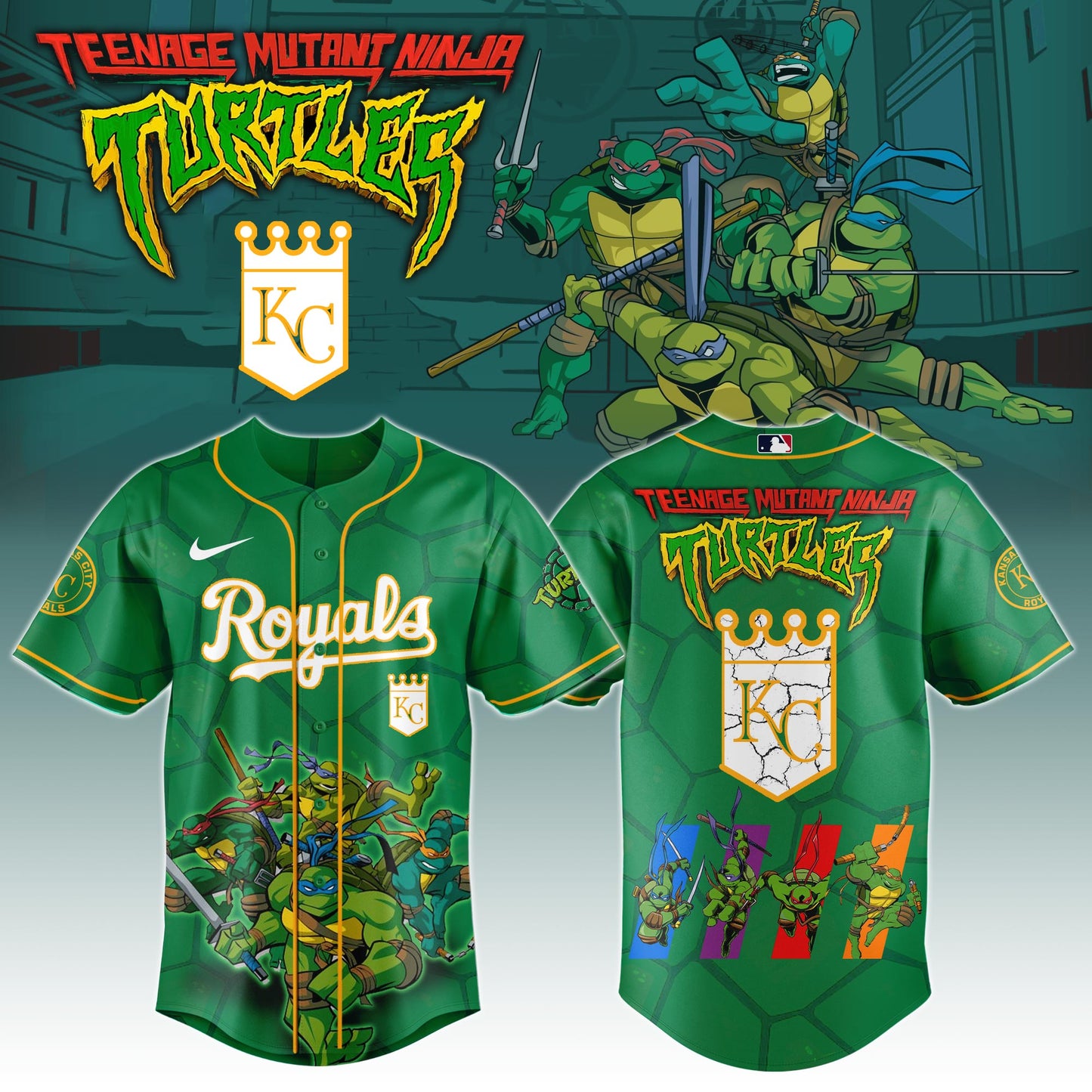 .       Kansas City Royals x Ninja Turtles Night Game Limited Edition Jersey 2025