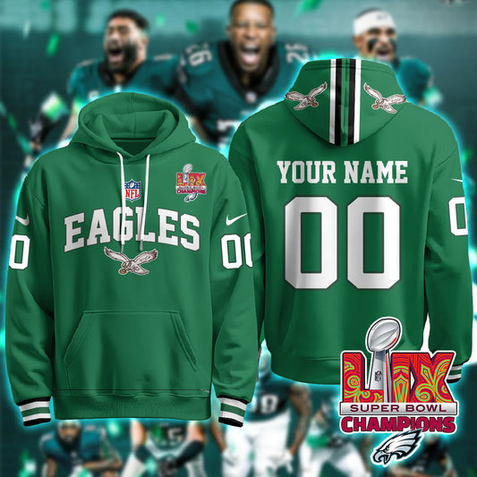 Philadelphia Eagles Super Bowl LIX Champions Custom Hoodie