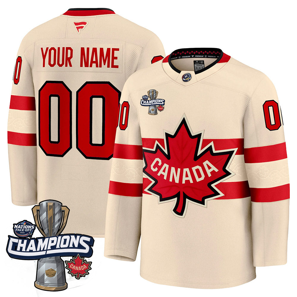 Custom Canada 2025 4 Nations Face-Off Champions Jersey - All Stitched
