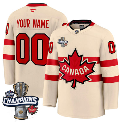 Custom Canada 2025 4 Nations Face-Off Champions Jersey - All Stitched