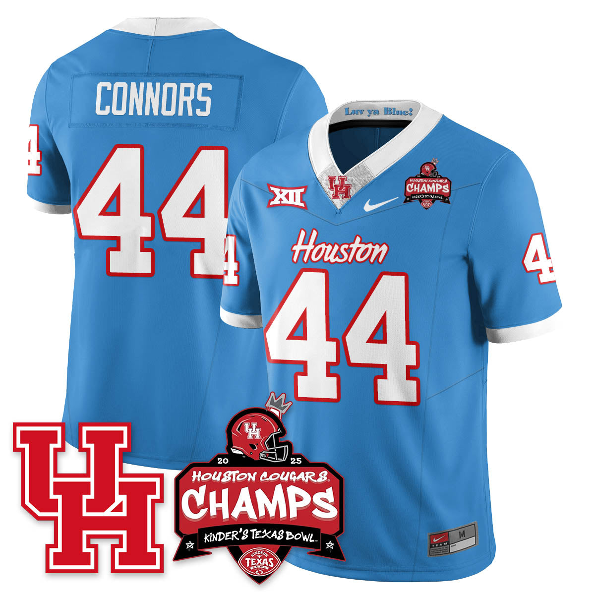 Houston Cougar Football 2025 Kinder's Texas Bowl Champions Jersey - All Stitched