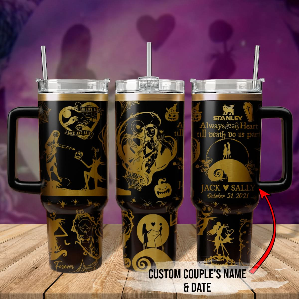 Couple Custom Nightmare Before Christmas 40oz Tumbler - 408VTTLTB031