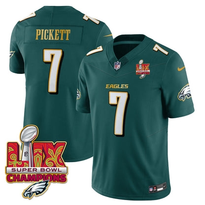 PHI Super Bowl LIX Champions Gold Trim Vapor Limited Jersey - All Stitched
