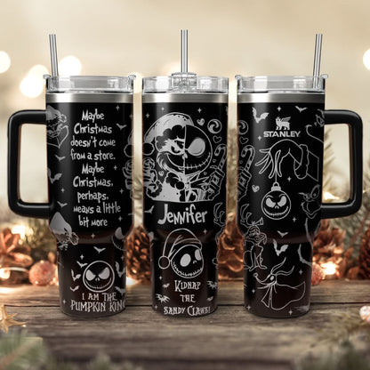 Couple Custom The Nightmare Before Christmas and Grinch Christmas 40oz Tumbler - 410QAHNTB017