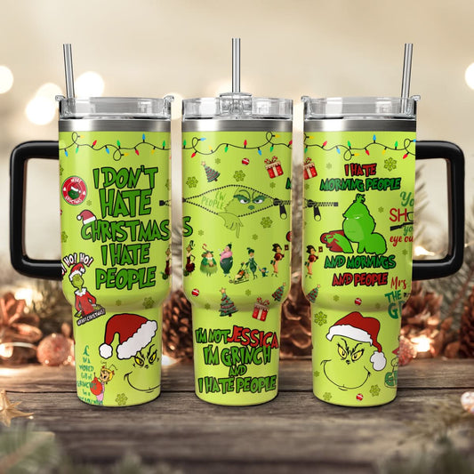 Grinch Movie, Grinch Hates People 40oz Tumbler - 410TTHNTB023