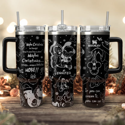 Custom Couple Grinch and Disney Mouse 40oz Tumbler - 410QAHNTB038