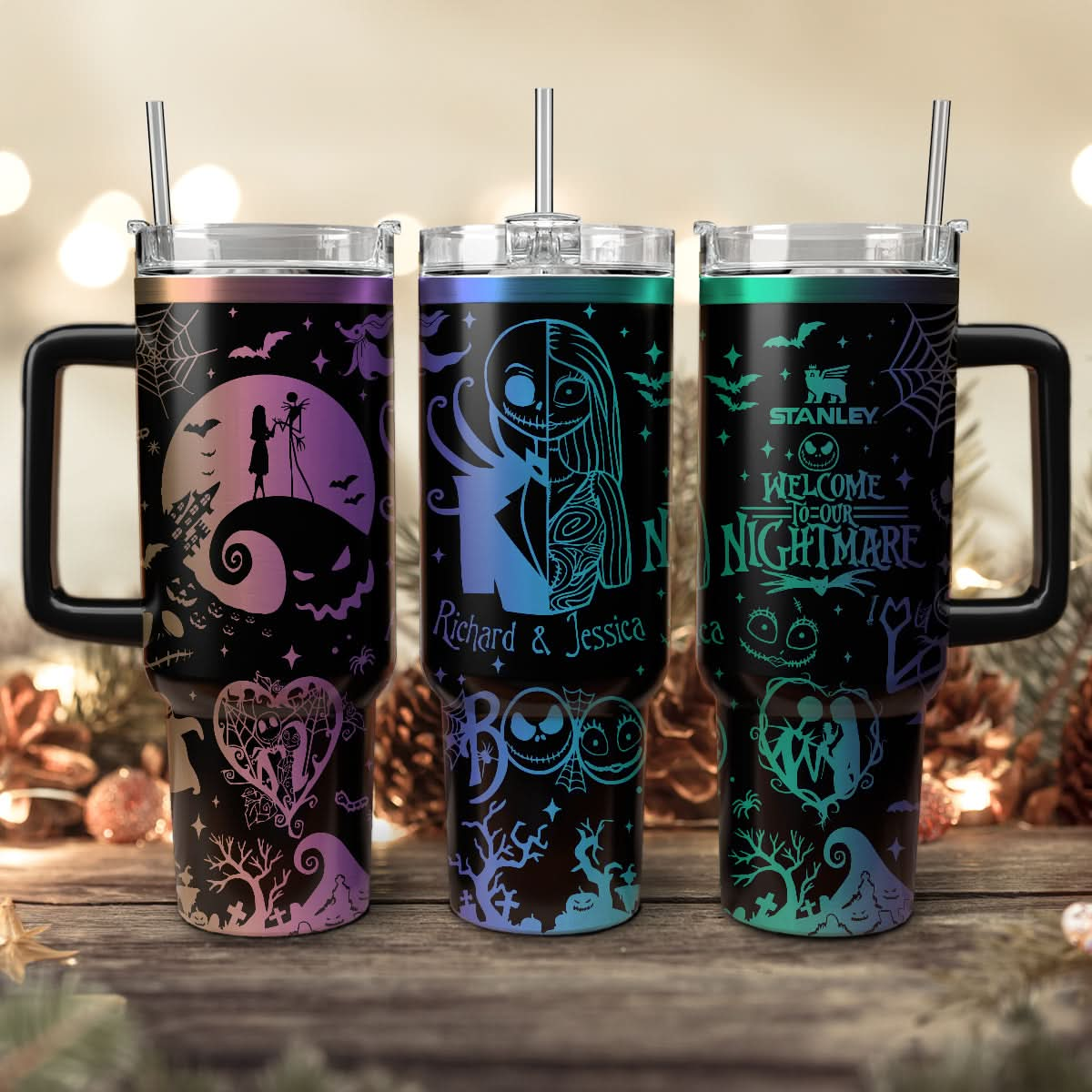 Couple Custom Disney Nightmare Before Christmas 40oz Tumbler - 410QAHNTB020