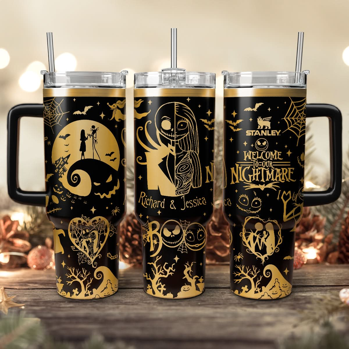 Couple Custom Disney Nightmare Before Christmas 40oz Tumbler - 410QAHNTB020