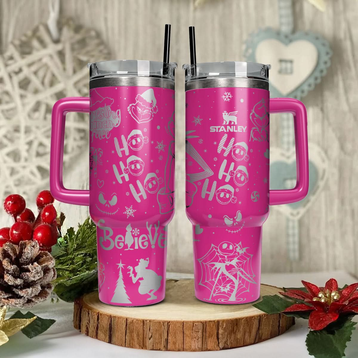 Couple Custom Grinch And Nightmare 40oz Tumbler - 410TTHNTB032