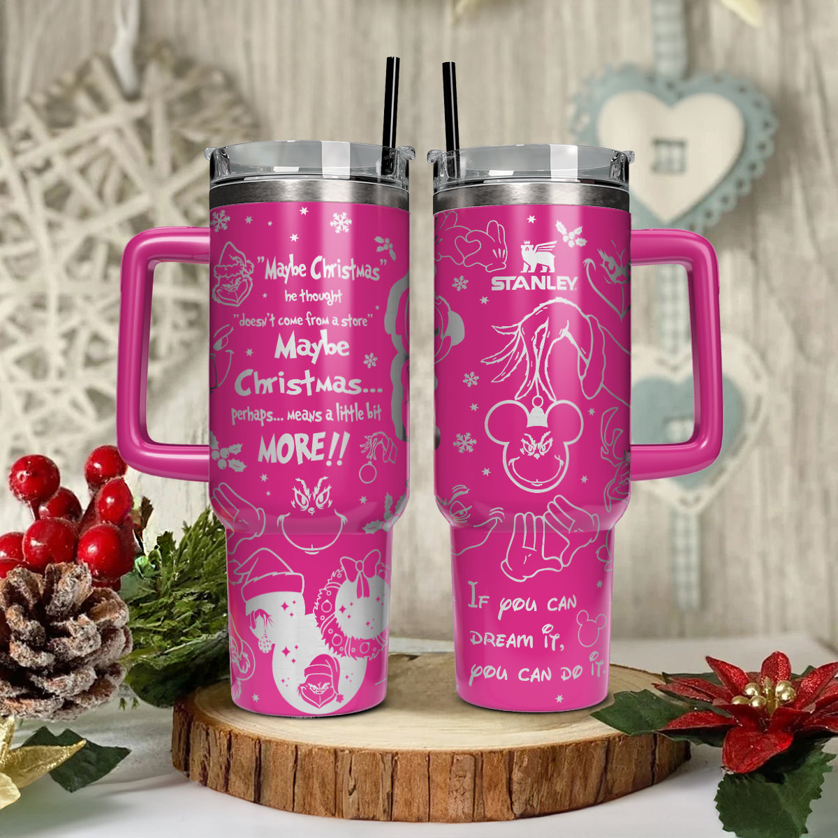 Custom Couple Grinch and Disney Mouse 40oz Tumbler - 410QAHNTB038