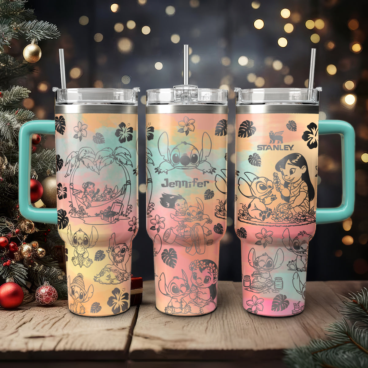 Custom Name Lilo and Stitch 40oz Tumbler - 412HLHNTB006