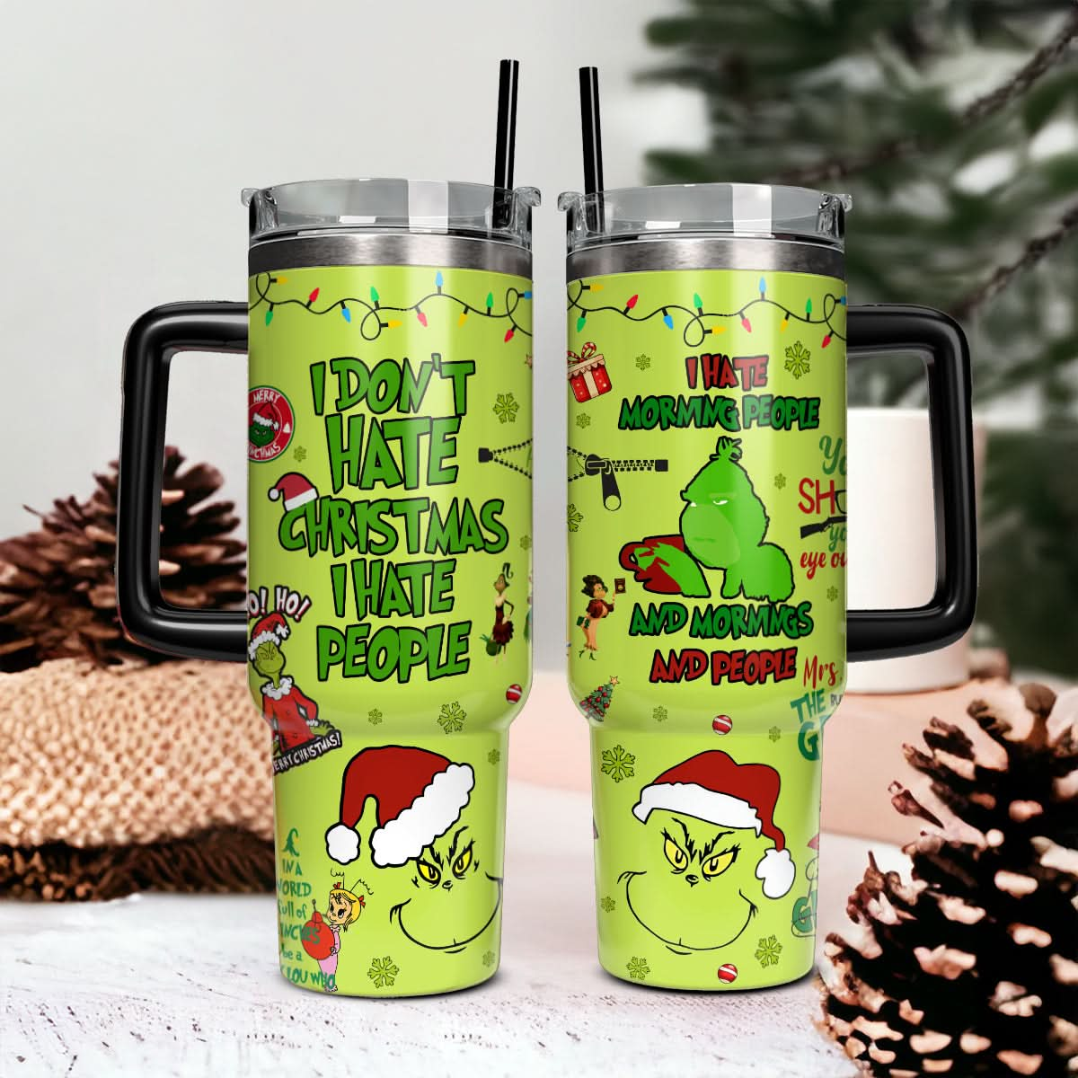 Grinch Movie, Grinch Hates People 40oz Tumbler - 410TTHNTB023