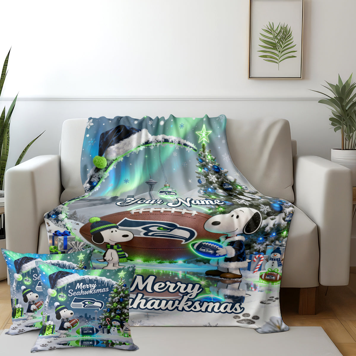 SEA x SNP | Premium Christmas Fleece Blanket & Throw Pillow