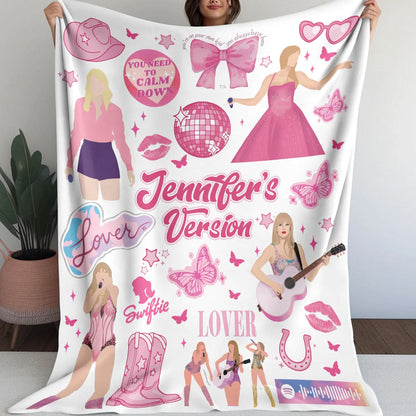 Custom Name Swiftie - Pink Albums Taylor Swift Blanket 407HLHNBL057