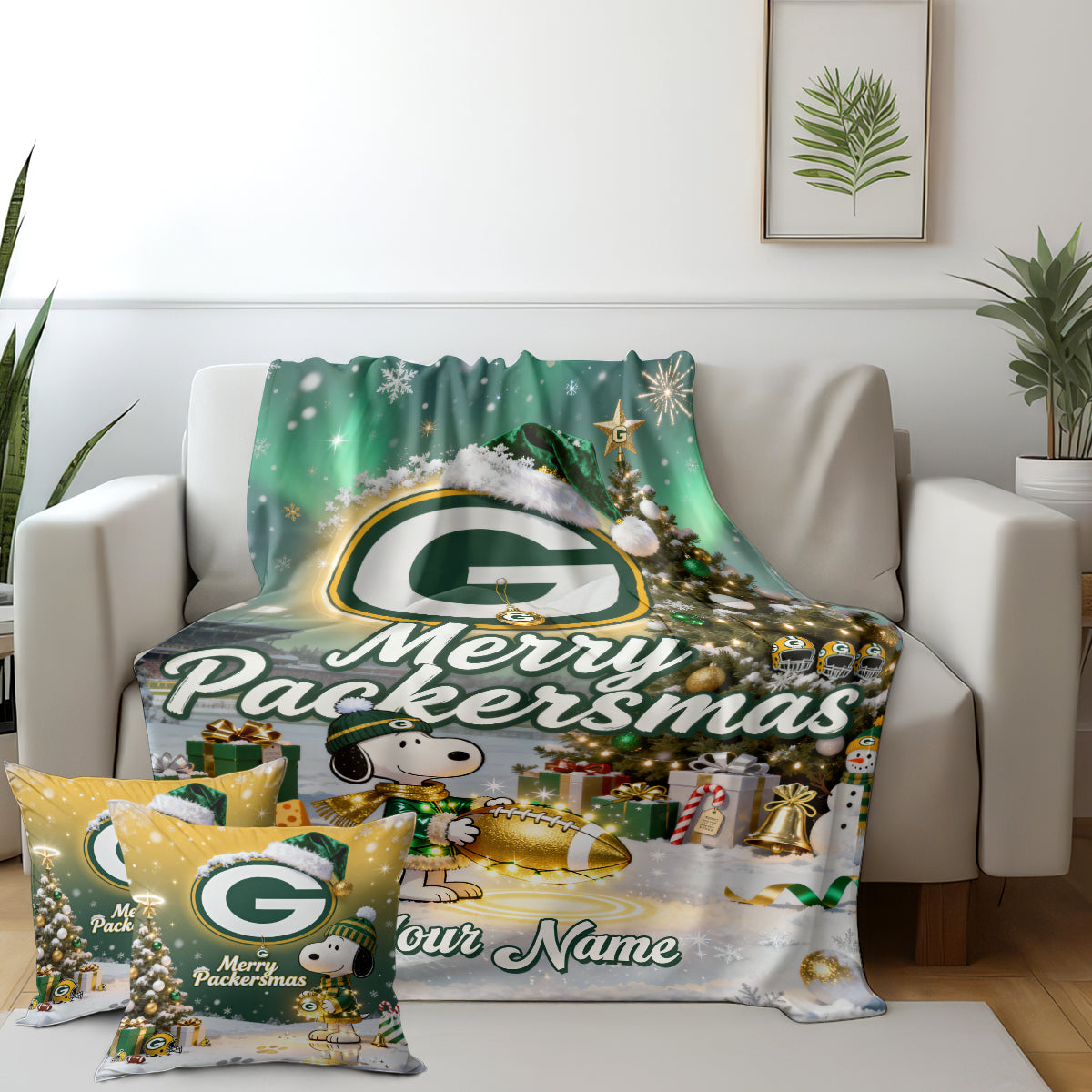 GB x SNP | Premium Christmas Fleece Blanket & Throw Pillow