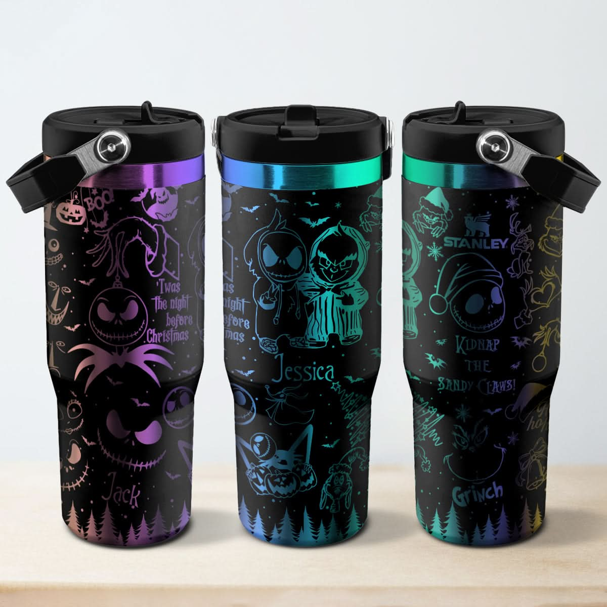 Couple Custom Grinch Nightmare IceFlow 40oz Tumbler - 410TTHNTB031