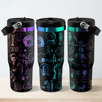 Custom Name Coraline Movies IceFlow 40oz Tumbler - 409HLHNTB179