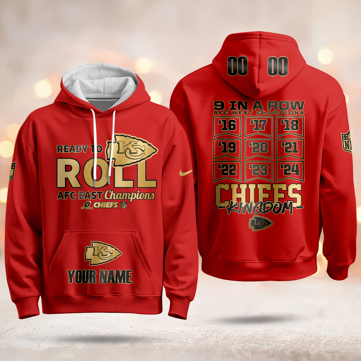 Best Gift For Football Fan, Custom Printed Fleece Hoodie -412MCHNFH002