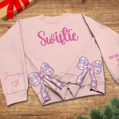 Custom Swiftie Embroidered Side Bow Sweater/ Hoodie - 410TTHNSB001