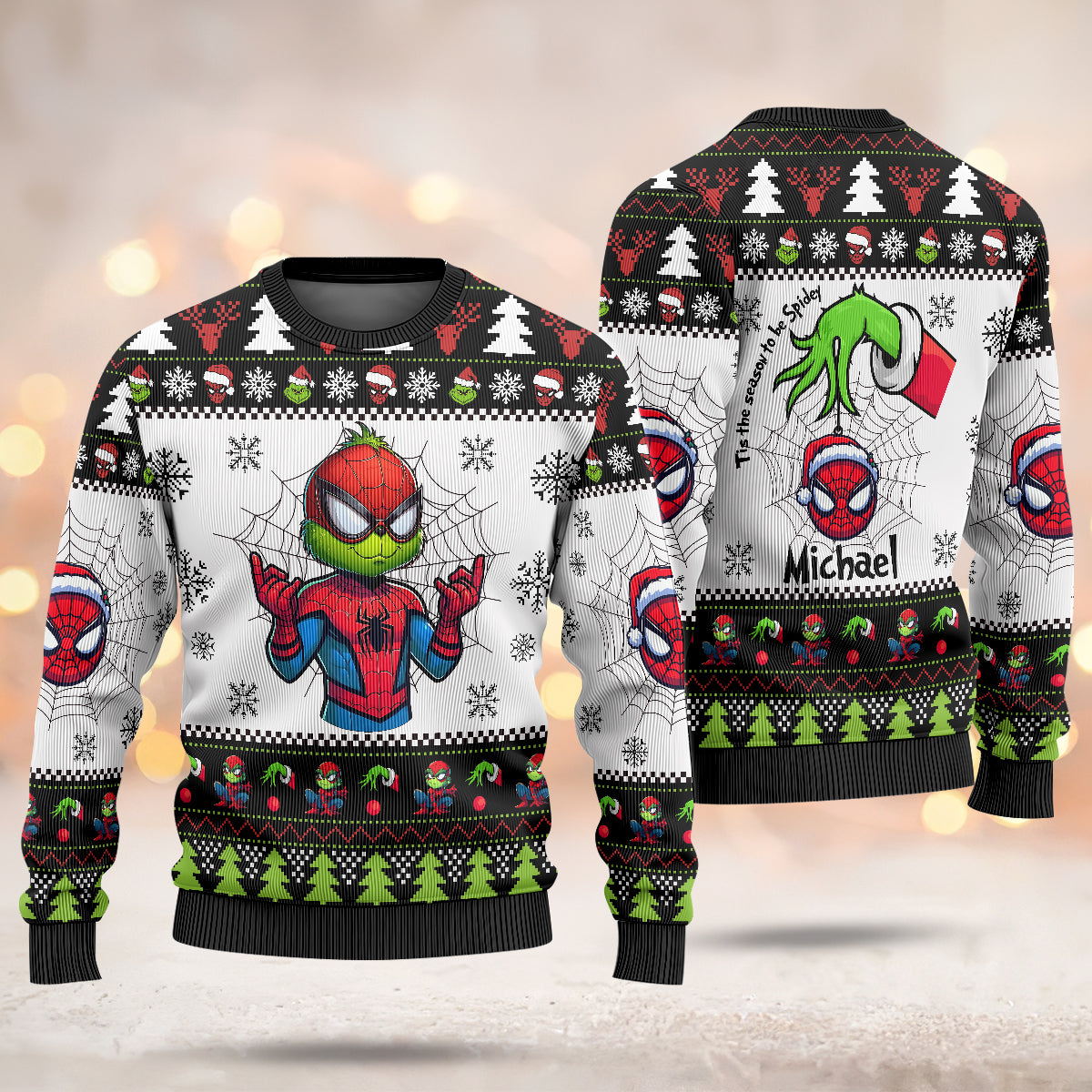 Christmas Grinch Ugly Sweater Custom, For Fan And Kids - 411QAHNUS019