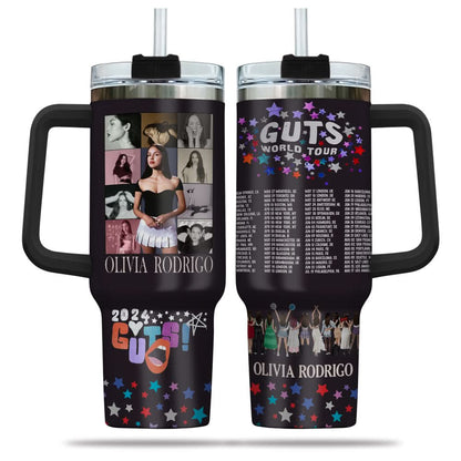 Personalized 40oz Olivia Rodrigo Custom Tumbler TLA61 - Guts World Tour 2024