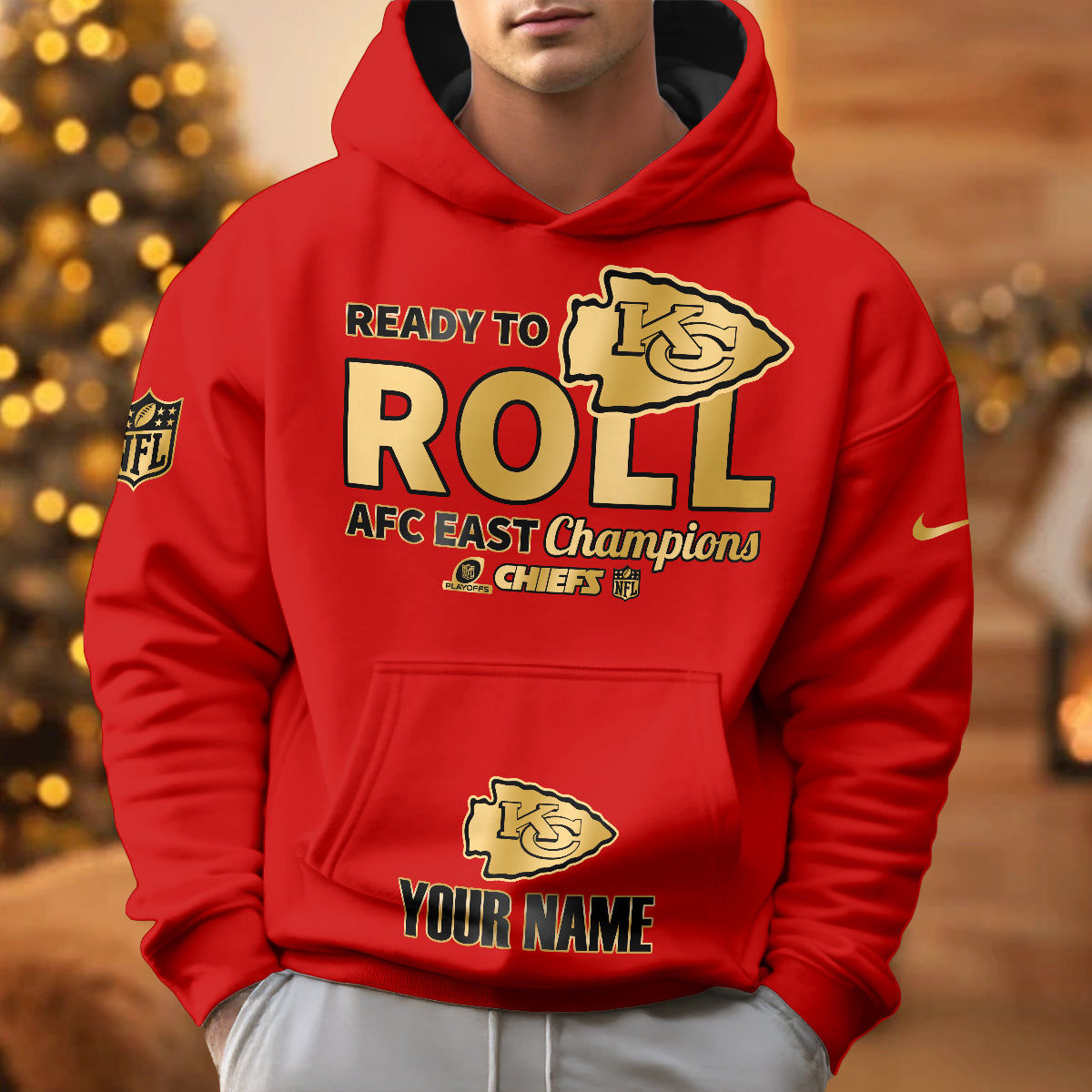 Best Gift For Football Fan, Custom Printed Fleece Hoodie -412MCHNFH002