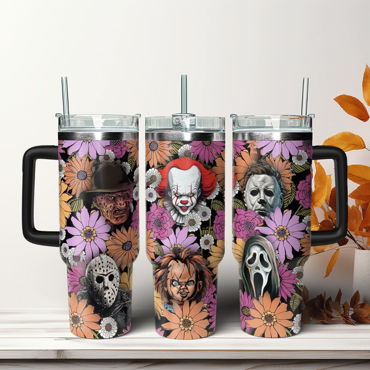 Horror Floral Characters 40oz Tumbler - 407HLHNTB062