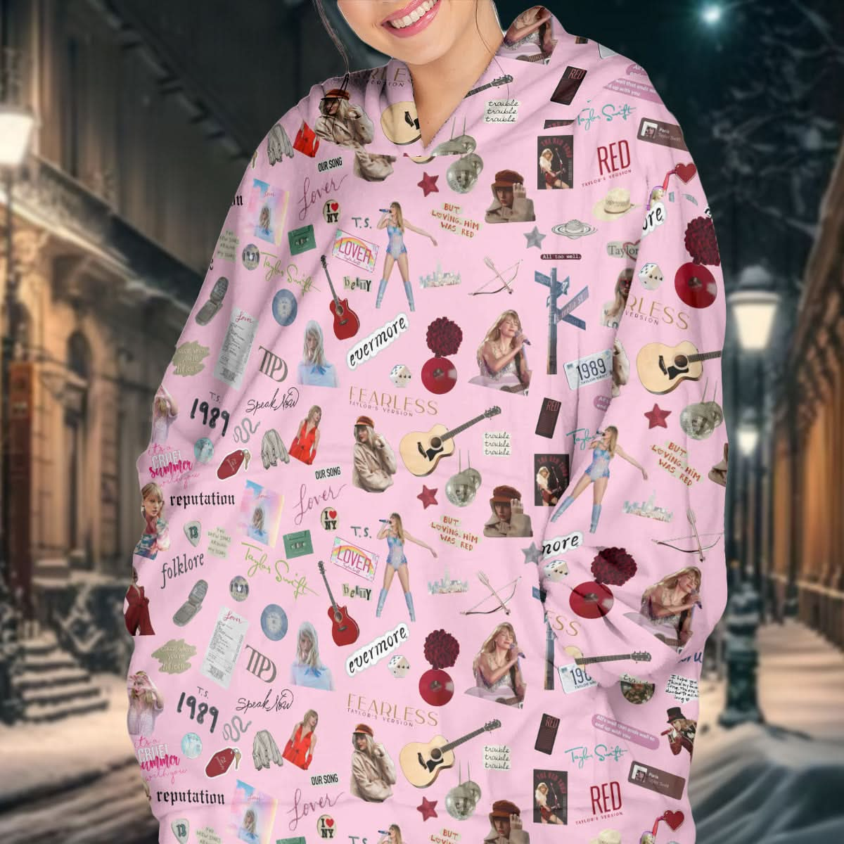 Taylor Swift All Albums Blanket Hoodie - 408HLHNBH089