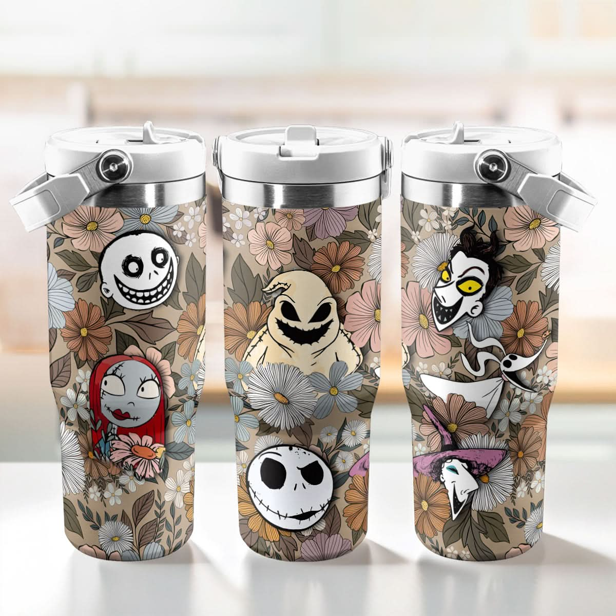 Nightmare Before Christmas Floral IceFlow 40oz Tumbler - 408HLHNTB090