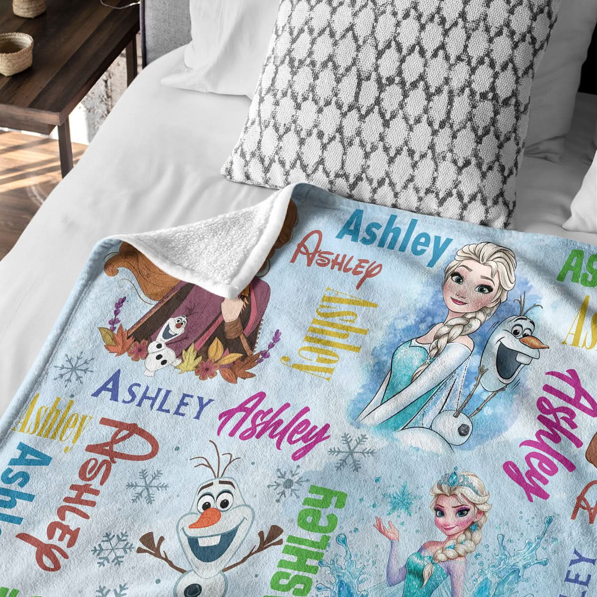 Custom Characters in Frozen Movie Blanket - 410TTHNBL001