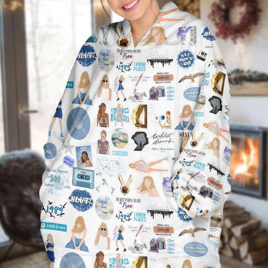 Taylor Swift 1989 Albums Blanket Hoodie - 408HLHNBL081