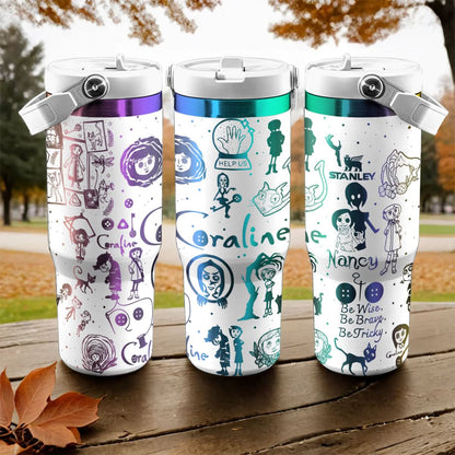 Custom Name Coraline Movies IceFlow 40oz Tumbler - 409HLHNTB179