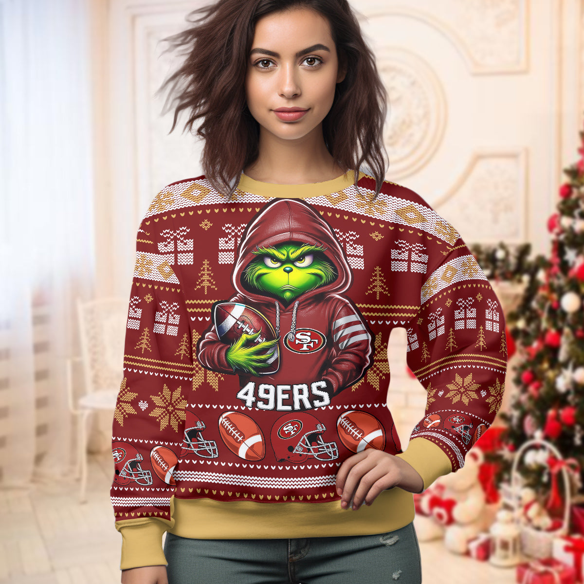 A Best Gift For Fan, Custom Football Teams Ugly Sweater _ 411MCHNUS022