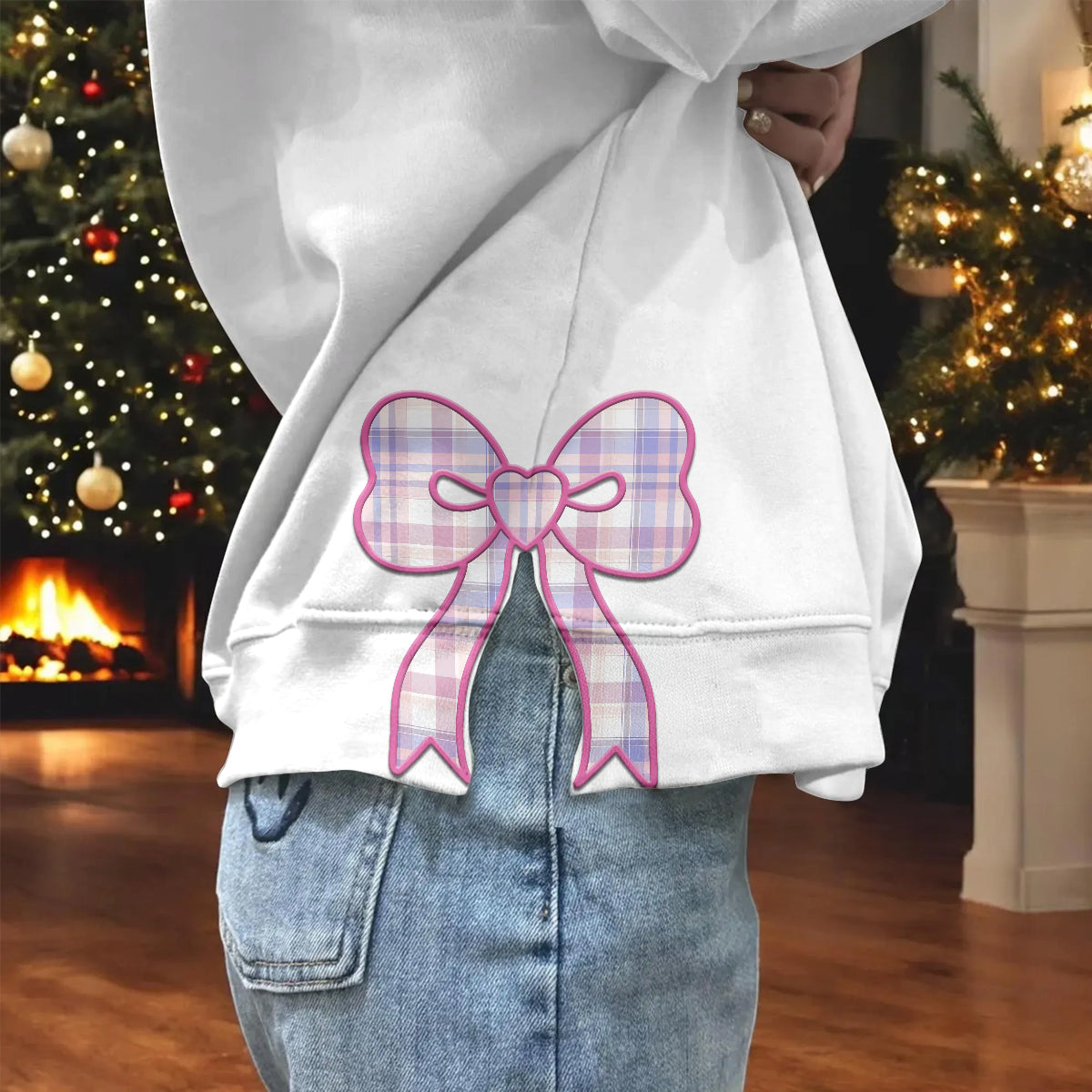 Custom Swiftie Embroidered Side Bow Sweater/ Hoodie - 410TTHNSB001