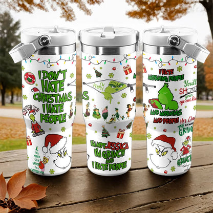 Grinch Movie, Grinch Hates People IceFlow 40oz Tumbler - 410TTHNTB023