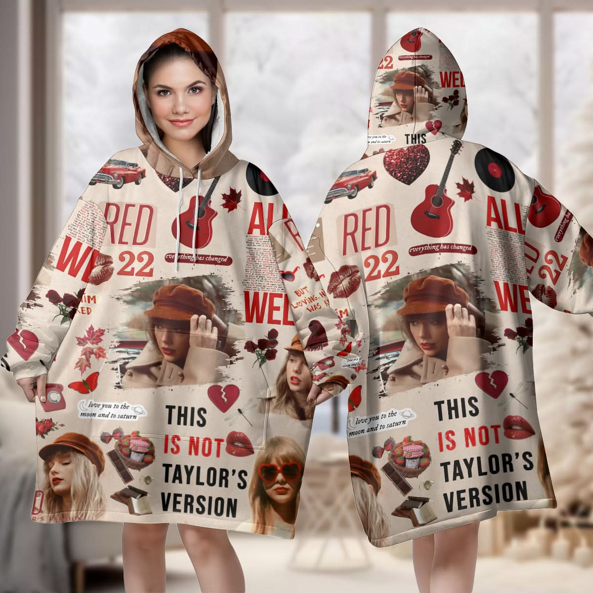 Taylor Swift RED Blanket Hoodie - 408HLHNBH108