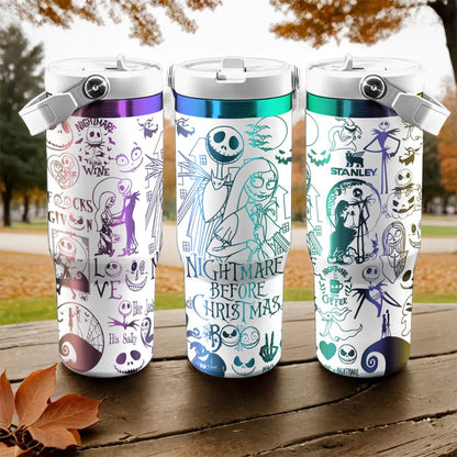 Jack, Sally The Nightmare Christmas IceFlow 40oz Tumbler - 408HLHNTB082