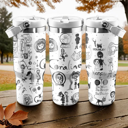 Custom Name Coraline Movies IceFlow 40oz Tumbler - 409HLHNTB179