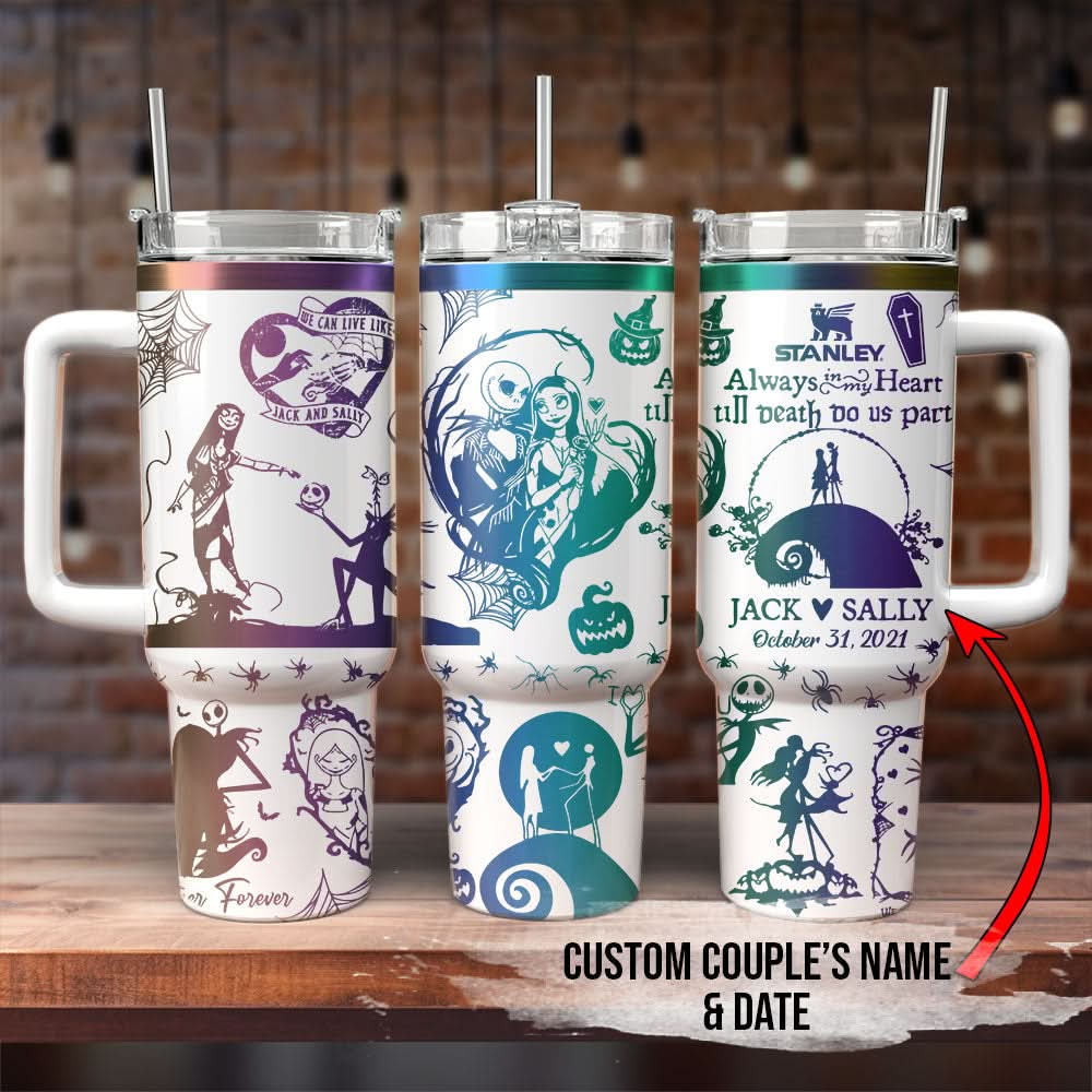 Couple Custom Nightmare Before Christmas 40oz Tumbler - 408VTTLTB031