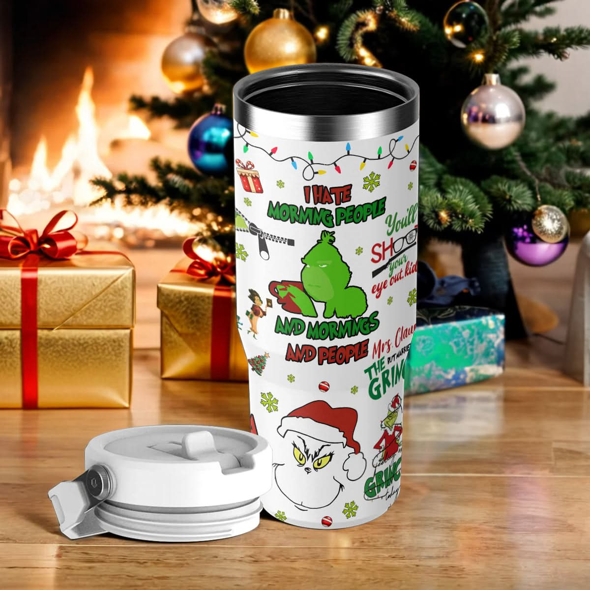 Grinch Movie, Grinch Hates People IceFlow 40oz Tumbler - 410TTHNTB023