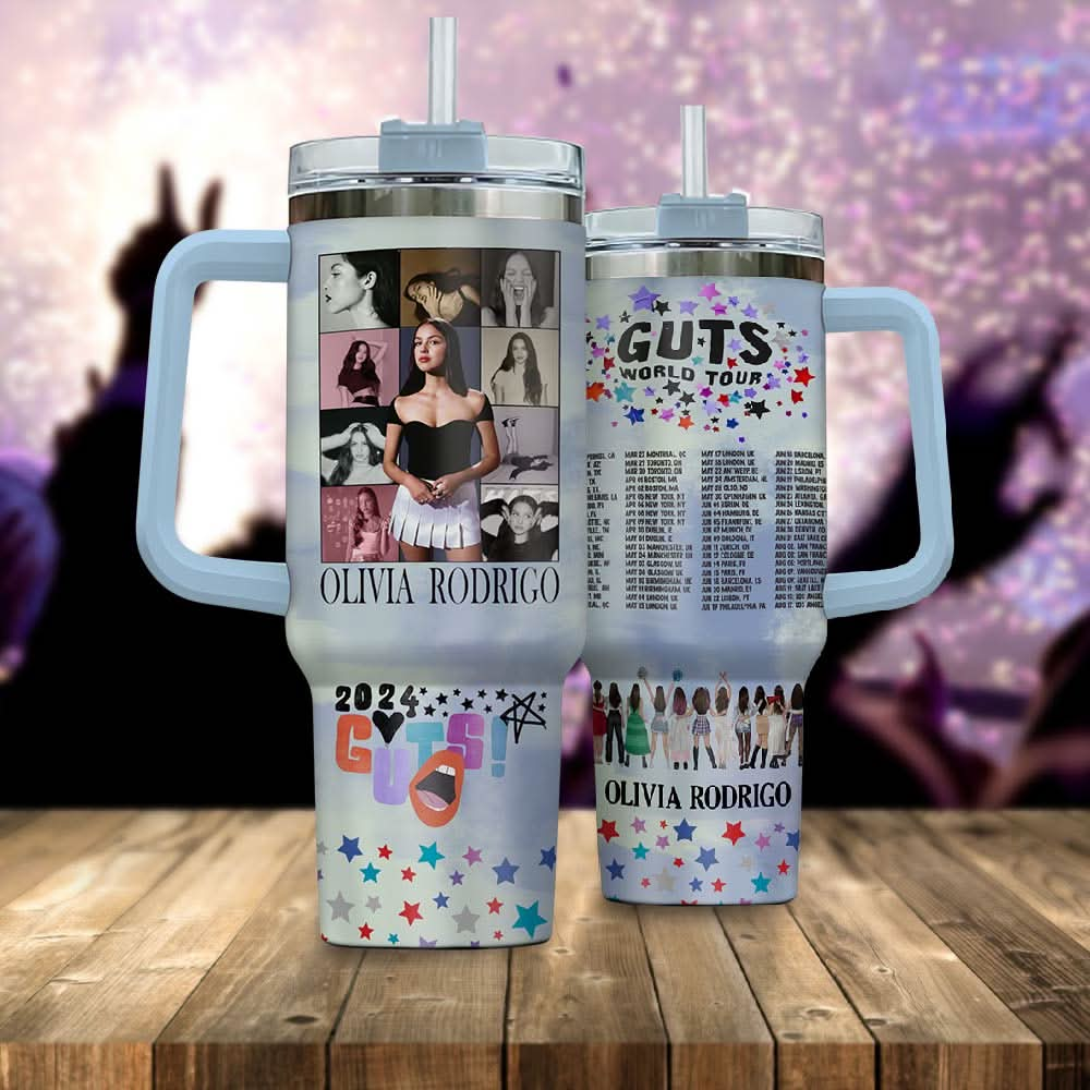 Personalized 40oz Olivia Rodrigo Custom Tumbler TLA61 - Guts World Tour 2024