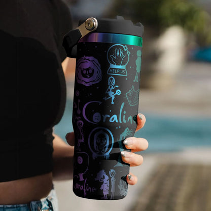 Custom Name Coraline Movies IceFlow 40oz Tumbler - 409HLHNTB179