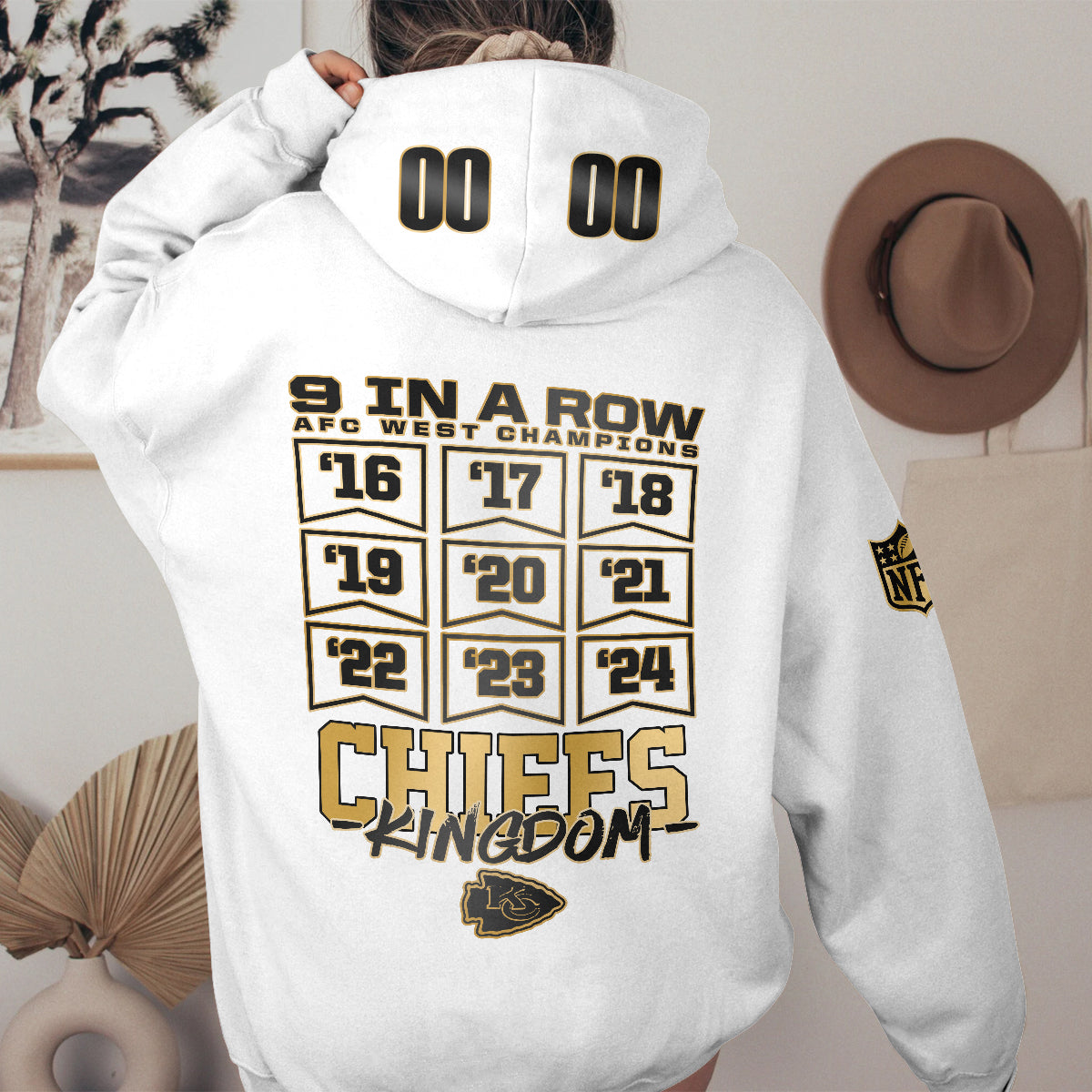 Best Gift For Football Fan, Custom Printed Fleece Hoodie -412MCHNFH002