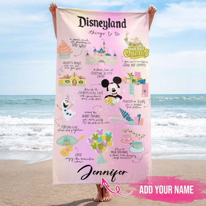 Disneyland Things To Do Beach Towel- 406TTHNBT149