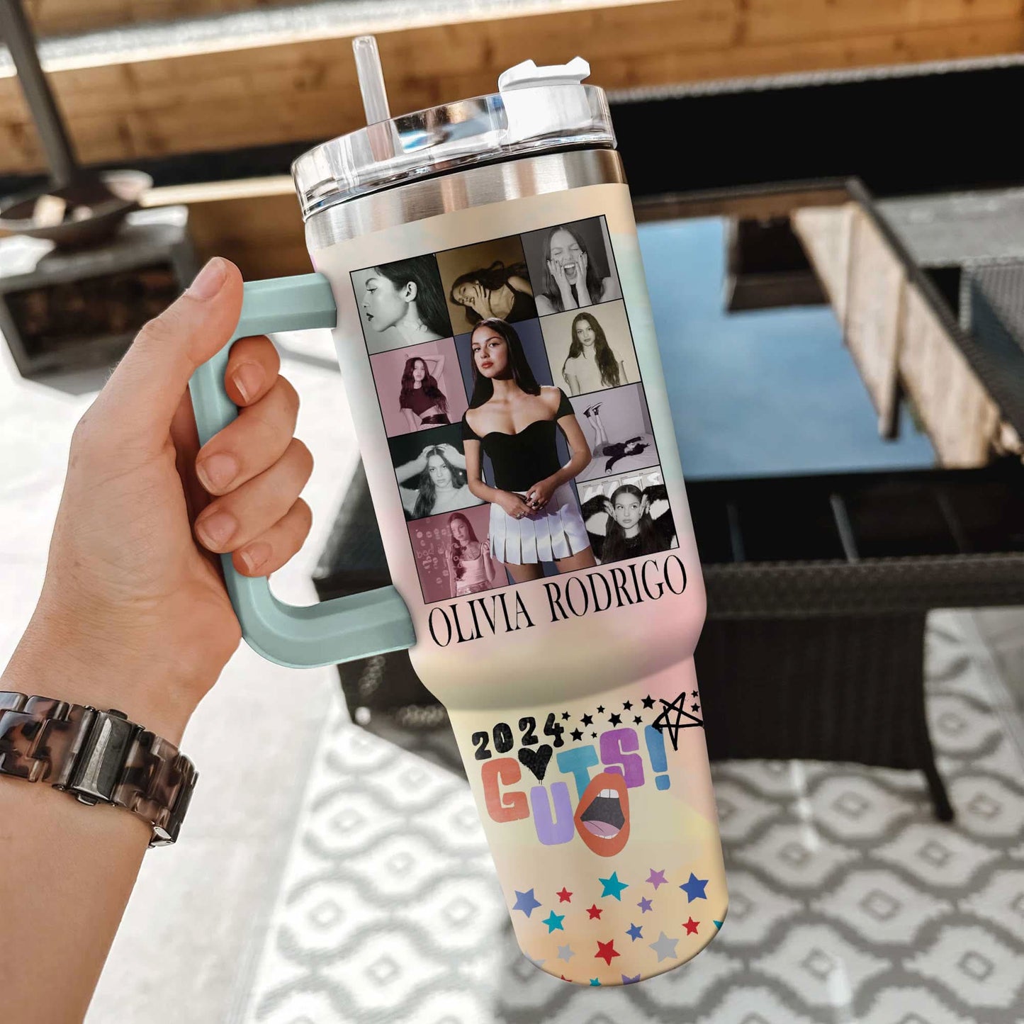 Personalized 40oz Olivia Rodrigo Custom Tumbler TLA61 - Guts World Tour 2024