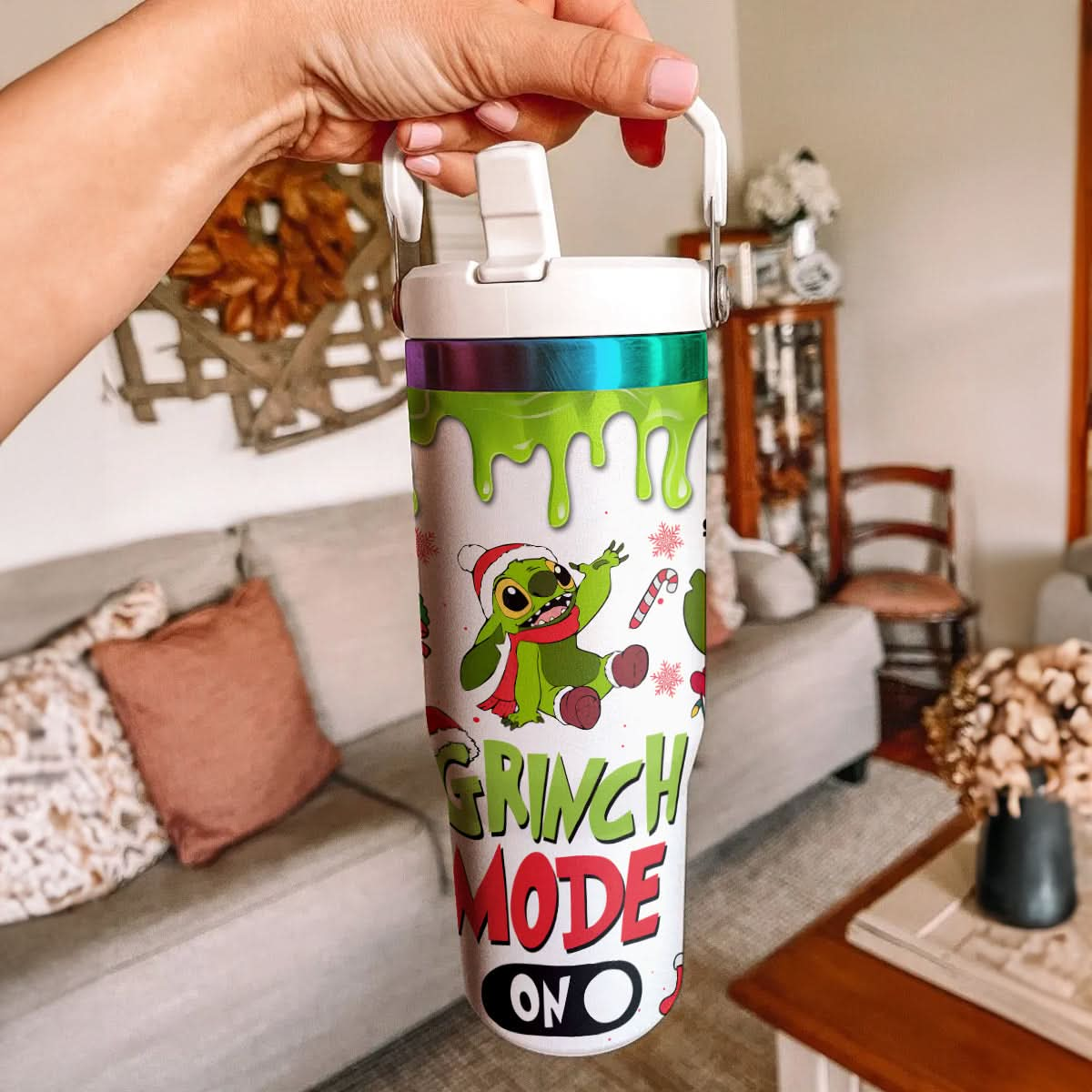 Stitch Grinch Movie IceFlow 40oz Custom Tumbler - 410TTHNTB007