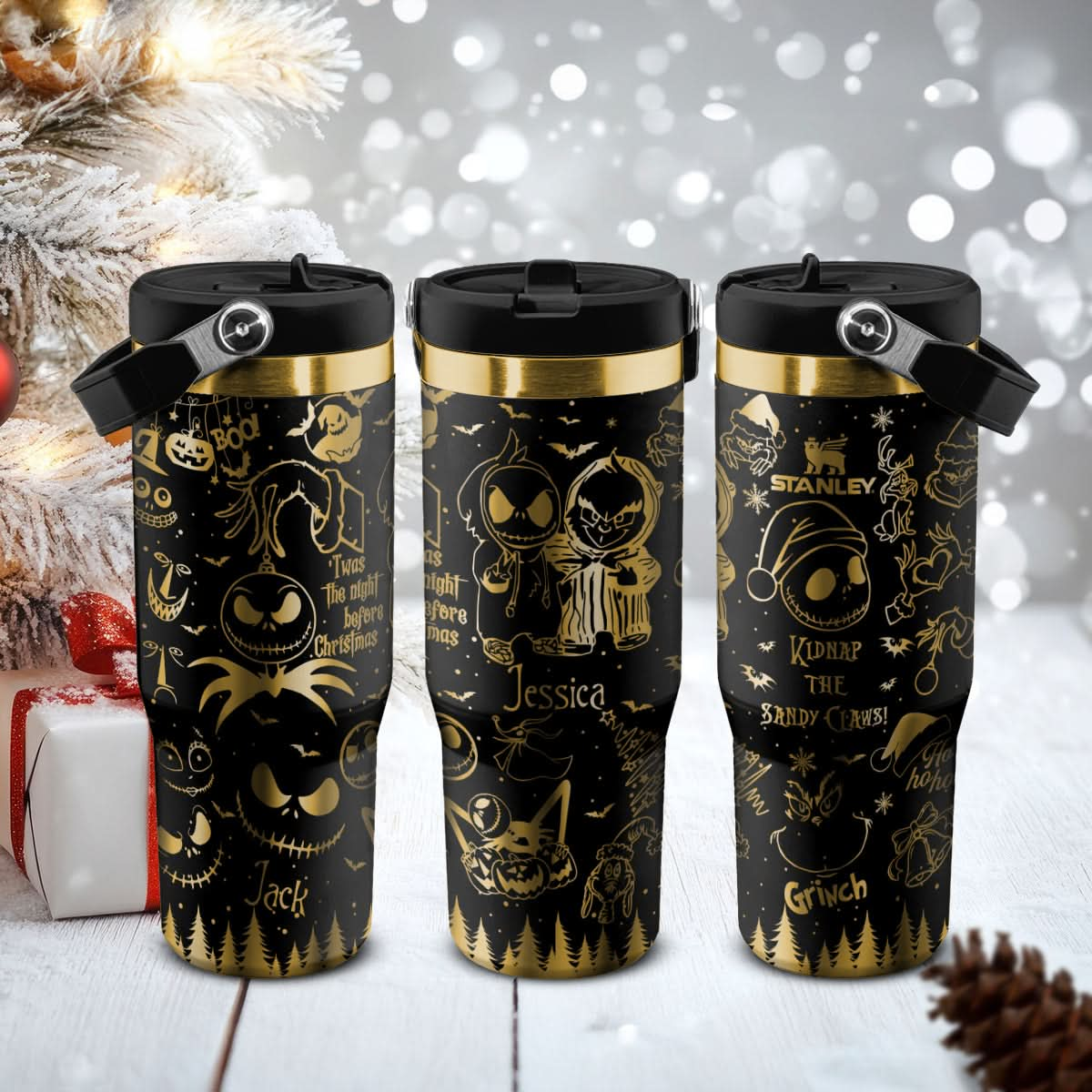 Couple Custom Grinch Nightmare IceFlow 40oz Tumbler - 410TTHNTB031